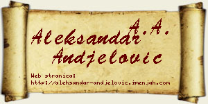 Aleksandar Anđelović vizit kartica